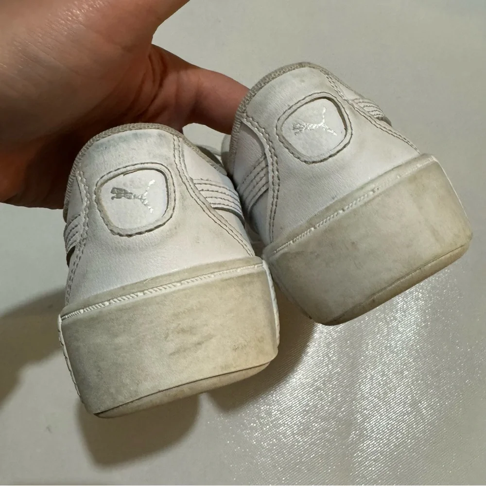 Puma White Platform Lace Up Sneakers Shoes‎ Women’s Size 7